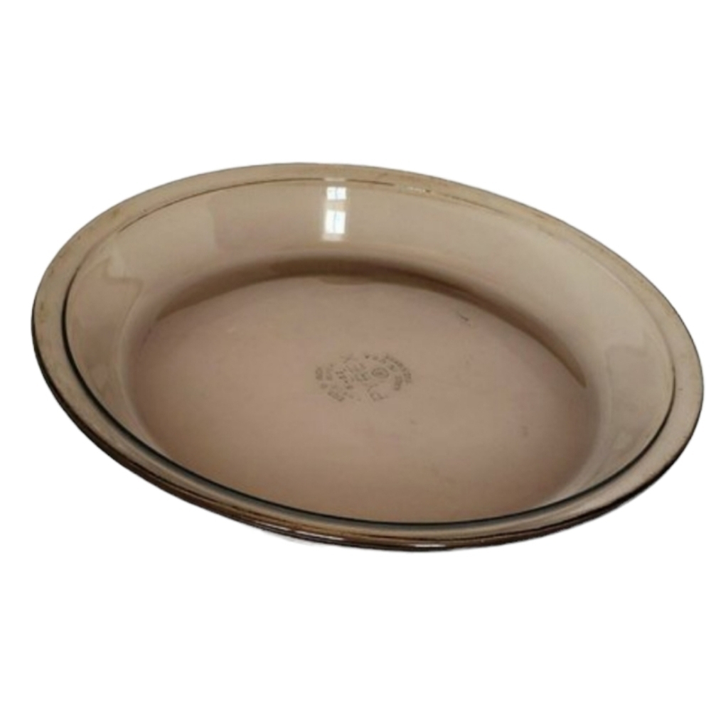 VINTAGE PYREX 9" amber #209 Brown D- 32 Pie Plate/Pan Ovenware USA